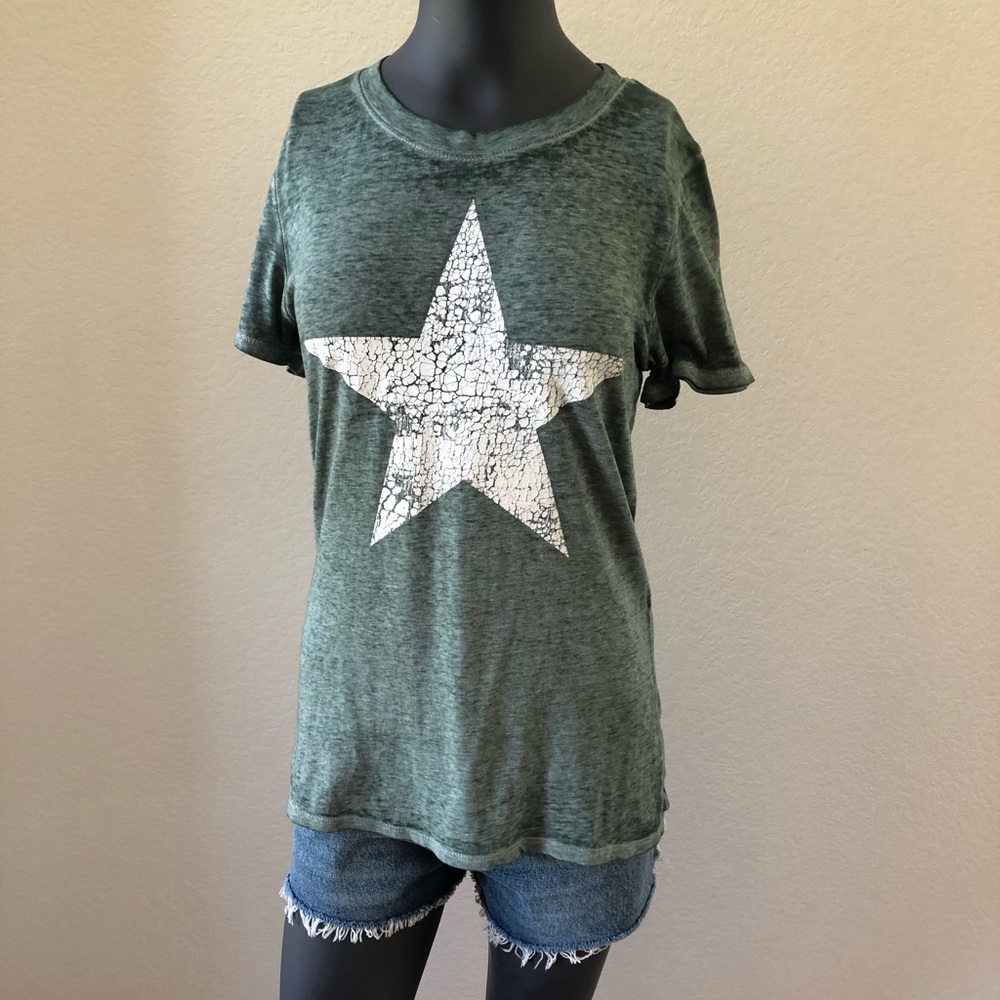Modern Lux Scoop Neck Burnout Green Blouse